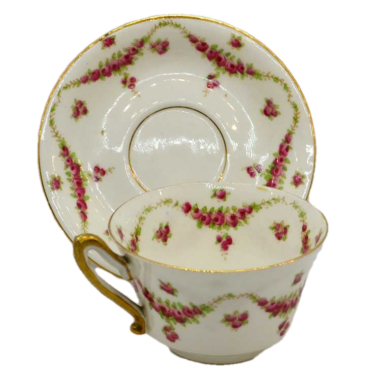 superb antique foley floral china teacup and saucer