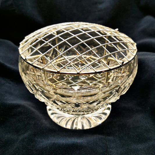vintage lead crystal rose bowl