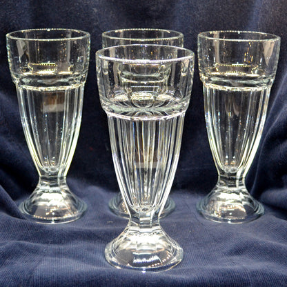 Set of 4 Tall Classic Ice Cream Sundae Glasses