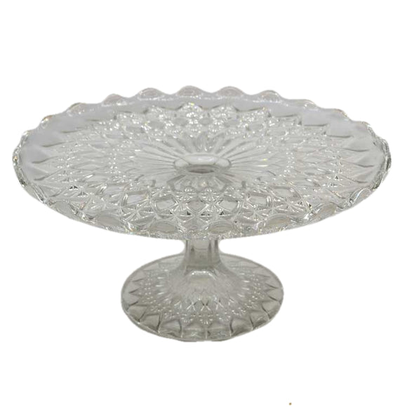 Buy Niyanta White Crystal Cake Stand With Transparent Dome Decorative  Serving Dessert Display Wooden Platter Online at Best Prices in India -  JioMart.