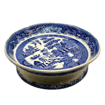 Antique Stone China Blue Willow Tazza or Cake Stand – Vintage