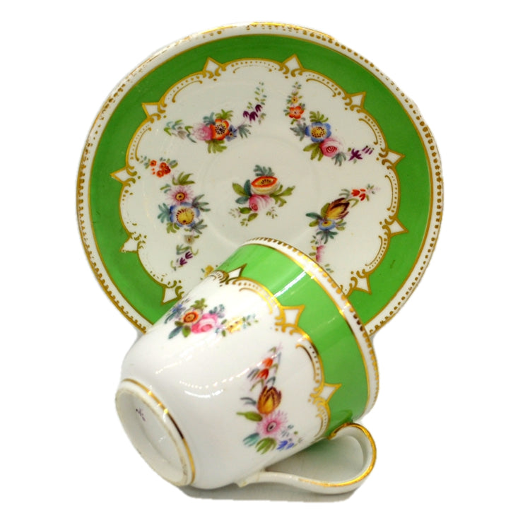 Antique Victorian Hand Decorated Floral China Saucer + Free Teacup