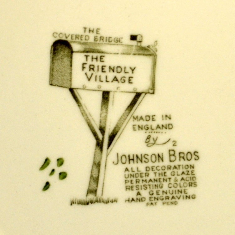 Johnson Brothers The Friendly Village "The Covered Bridge" 7.5 Inch Square China marks