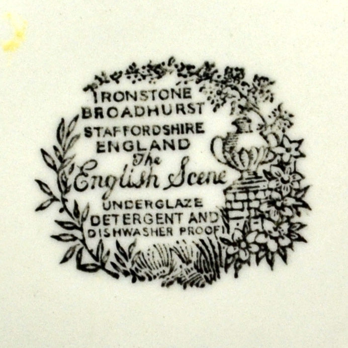 Broadhurst Ironstone blue and white china English scenes side plate