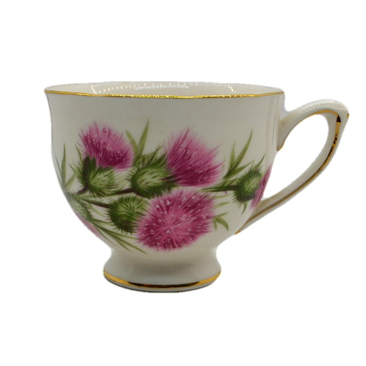 Colclough vintage china thistle tea cups shape C