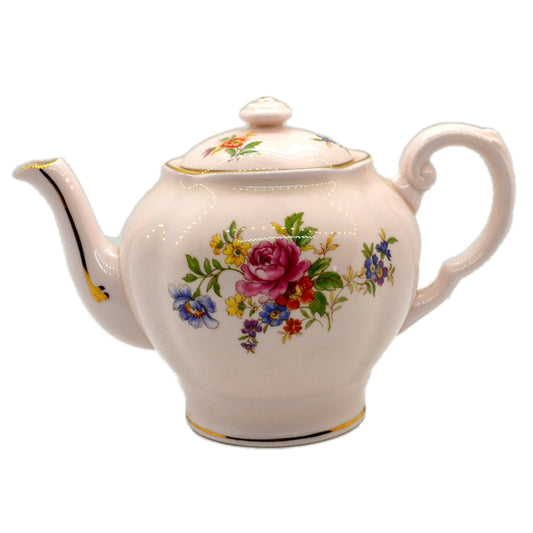 R H & S L Plant Tuscan Pink Floral China Tea Pot