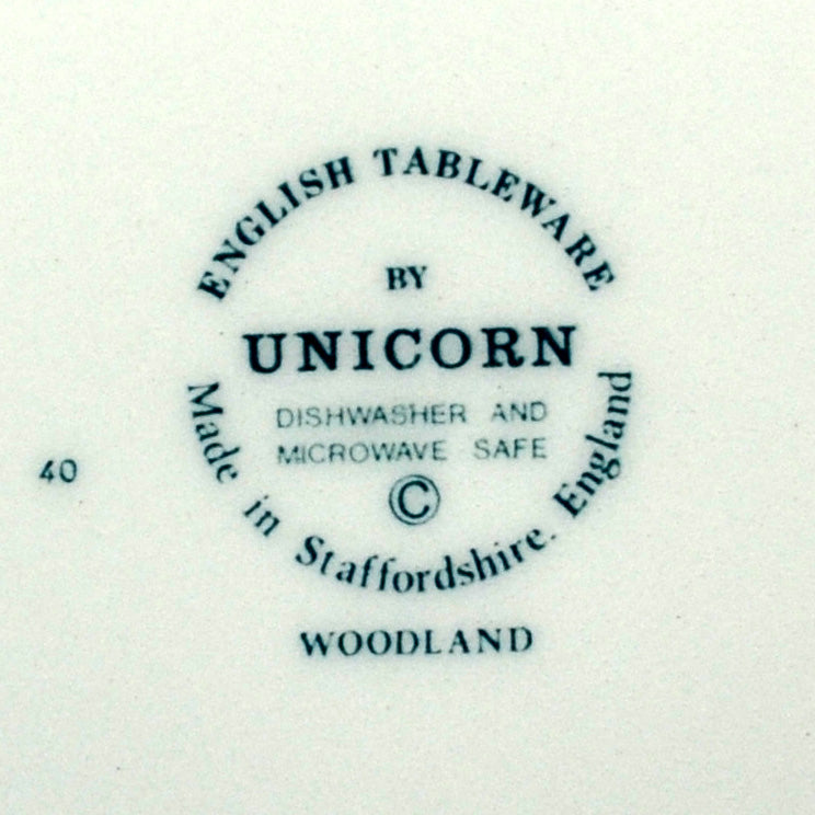 Unicorn English Tableware Red and White China Woodland Plate