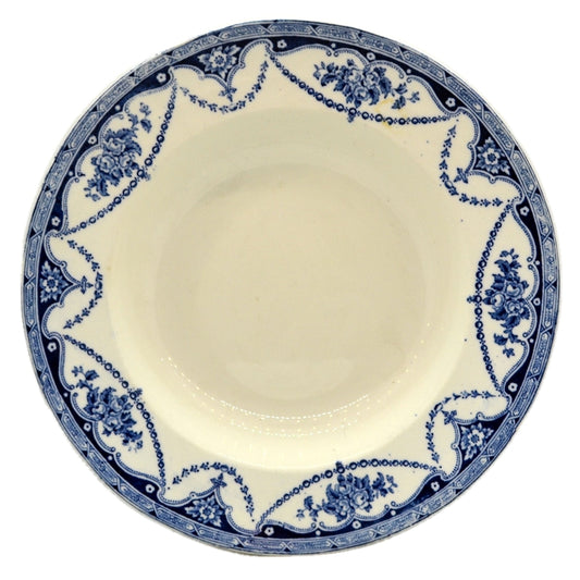 Universal Blue and White China English Rimmed Soup Bowl