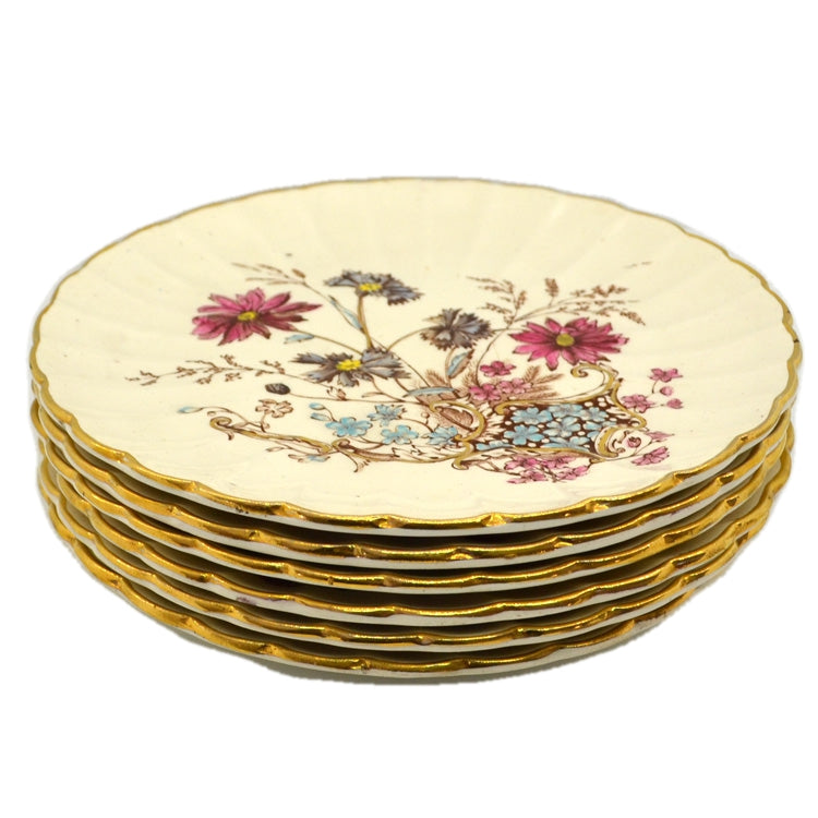 Antique Floral China Dessert Plate