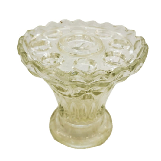 antique pressed glass flower vase 