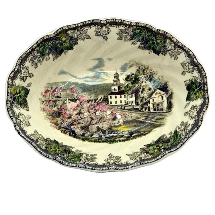 the village green serving bowl from the friendly village by johnson bros china