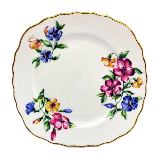 Rare Colclough post war Floral pattern china side plates