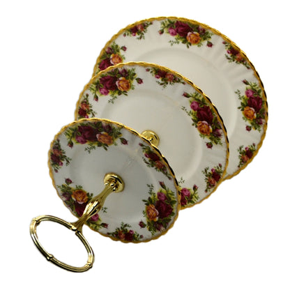 Royal Albert China Old Country Roses Three Teir Cake Stand