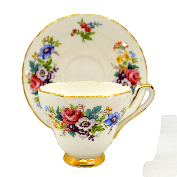 Vintage Newlyn Floral China Teacup and Saucer