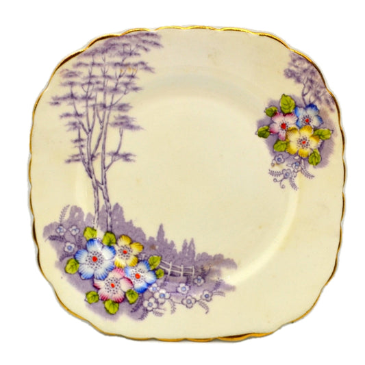 Vintage Colclough Longton Square Floral China Side Plate