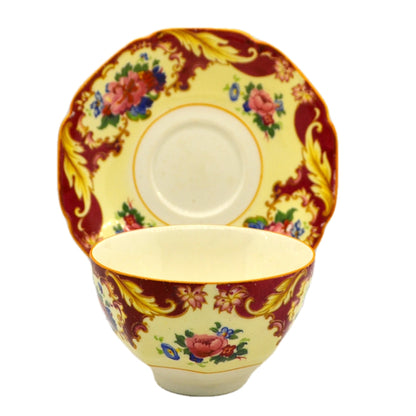 A G Richardson Crown Ducal China Floral Hand Decorated Teacup and Saucer