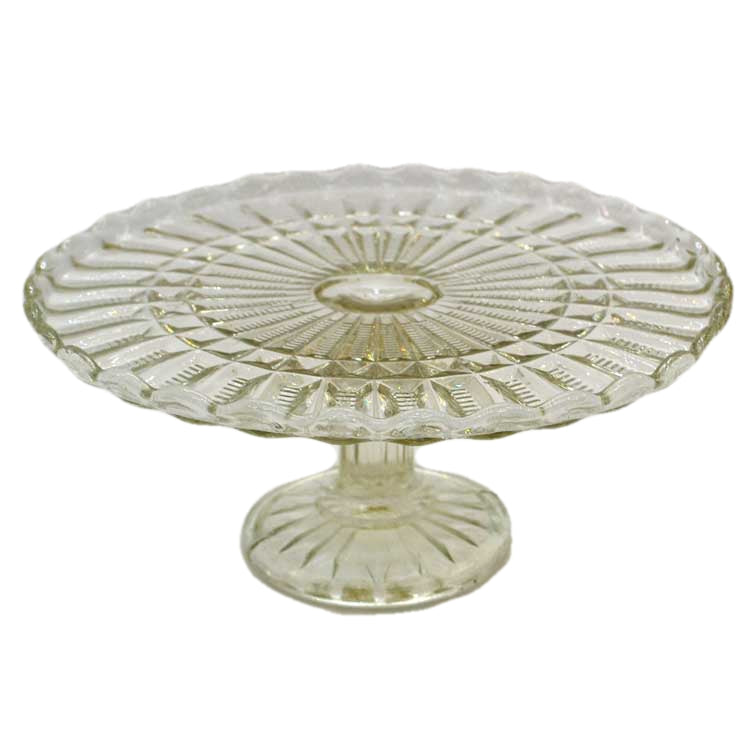 8 inch vintage glass cake stand
