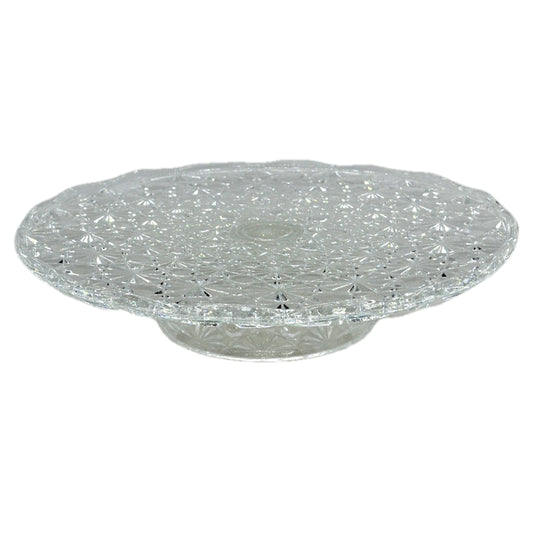 Large English Pressed Glass Cake Stand or Tazza