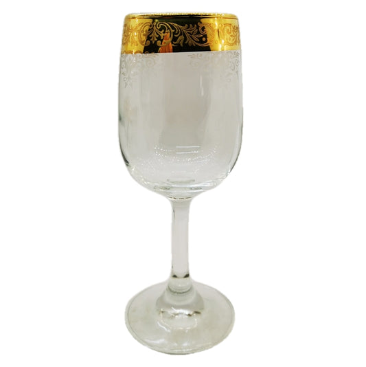 Vintage gilded wine glass english
