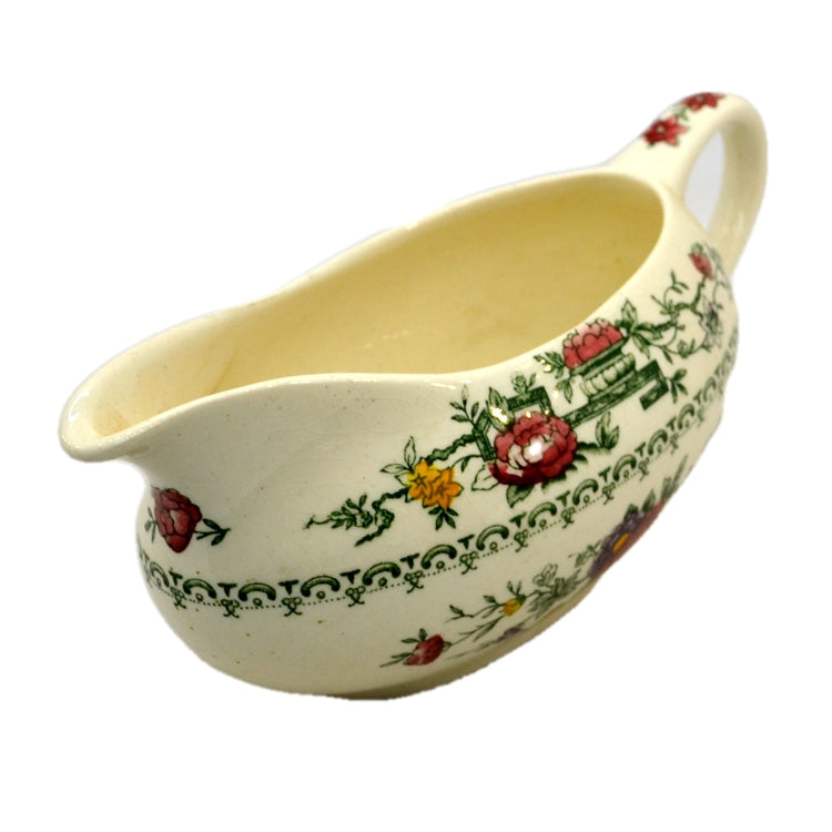 Vintage Crown Ducal Chinese Garden Gravy Boat