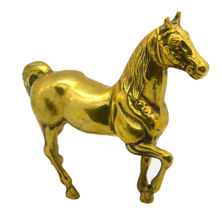 vintage cast brass horse