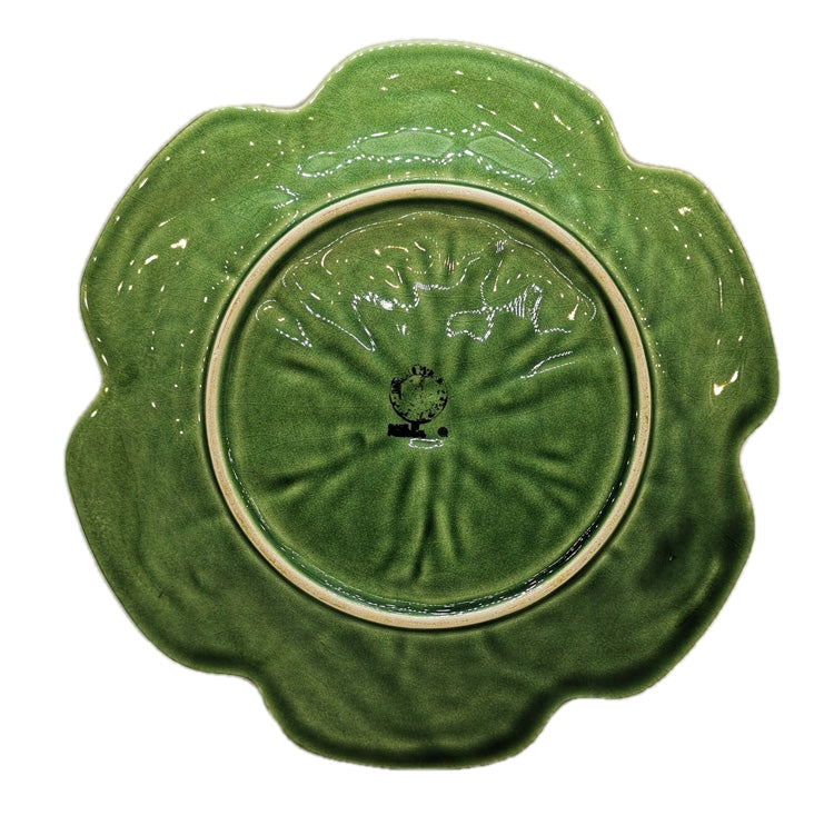 Bordallo Pinheiro Green Cabbage Leaf Majolica Plate