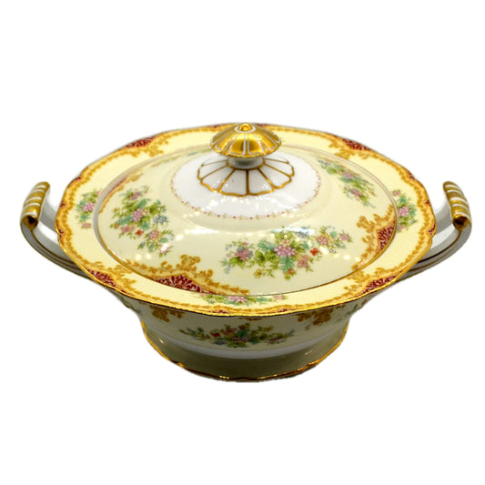 Vintage Noritake Floral China Liddes Serving Tureen