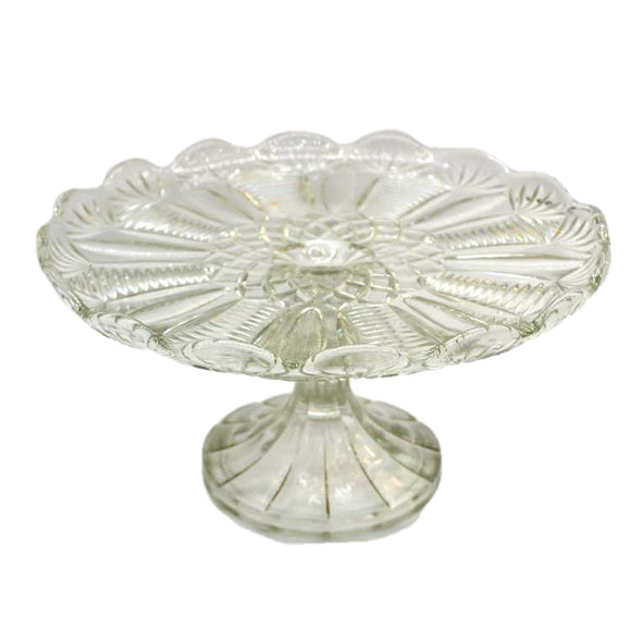 1940s Clear Glass Cake Stand With Dome Cover | Chairish