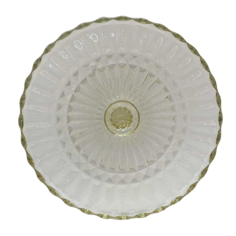 vintage pressed glass cake stand detail