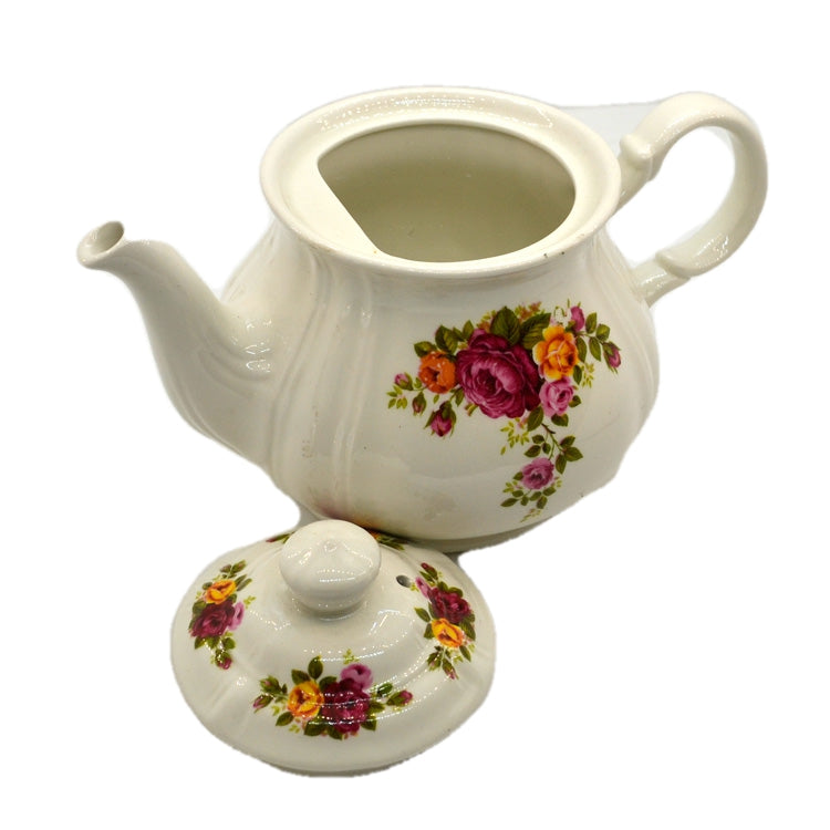 Vintage James Sadler Floral Rose China 2-pint Teapot