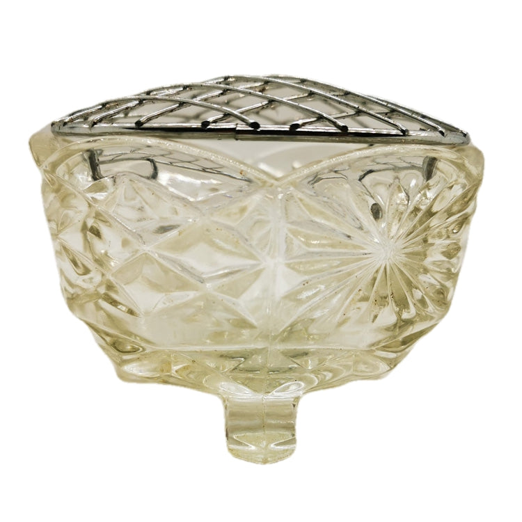 Vintage pressed glass rose bowl