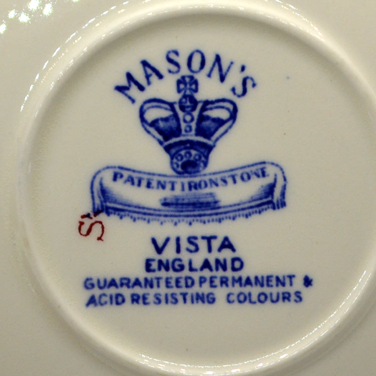 Vintage Masons Ironstone Blue & White Vista China Tea Saucer