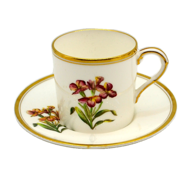 Royal Worcester China Wallflower Cup and Saucer 1955