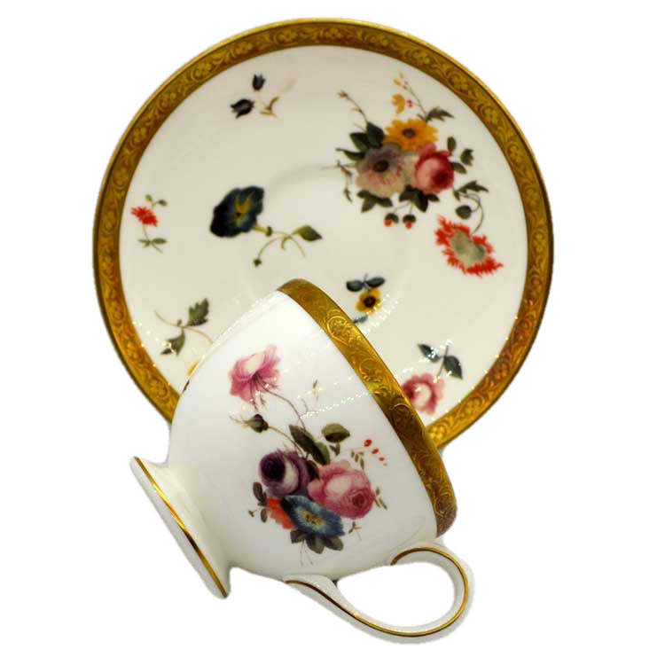 wedgwood floral gold china teacup and saucer