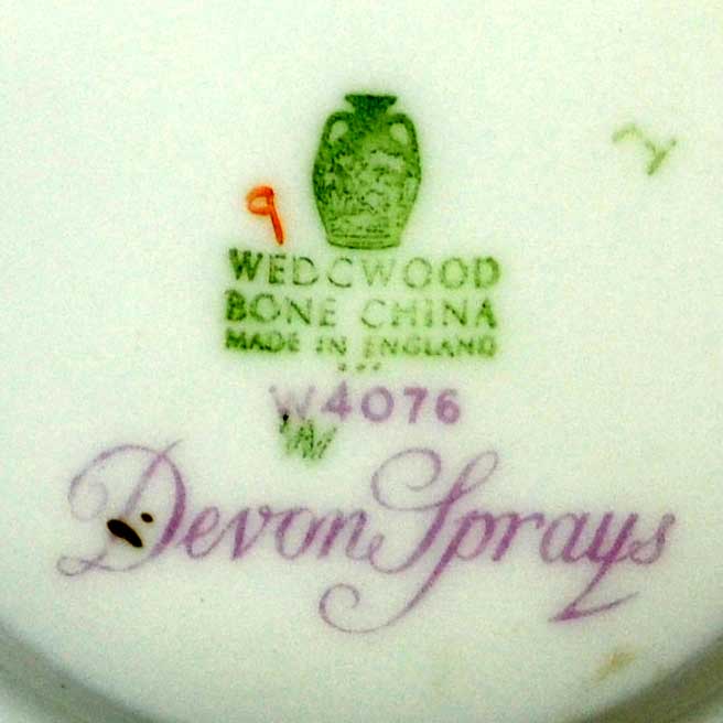 Wedgwood China Devon Sprays W4076 china mark