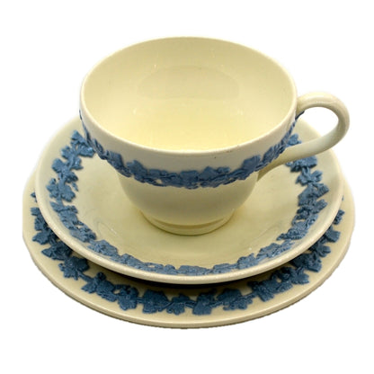 Wedgwood China Embossed Queensware Teacup trio