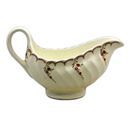 Wedgwood China Pink Garland Pattern Gravy Boat