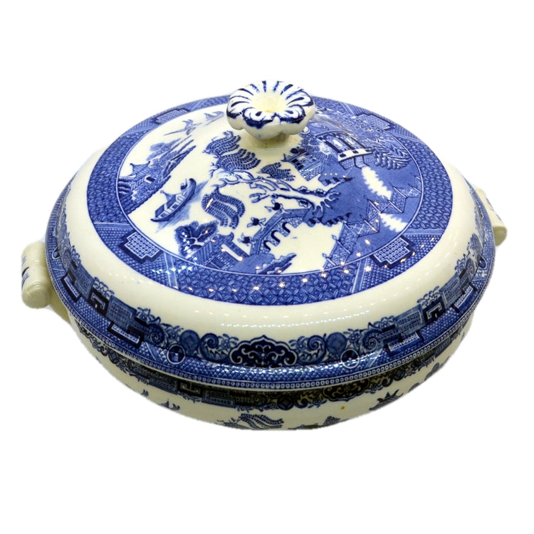 Vintage Wwedgwood willow pattern blue and white china serving tureen