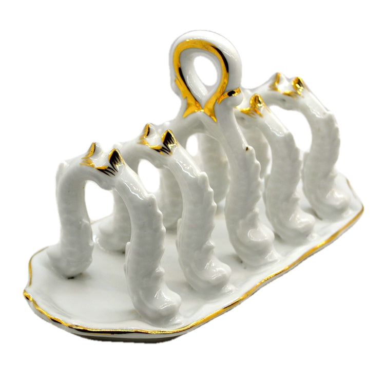 Fine White Porecelain China Dolphin Toast Rack