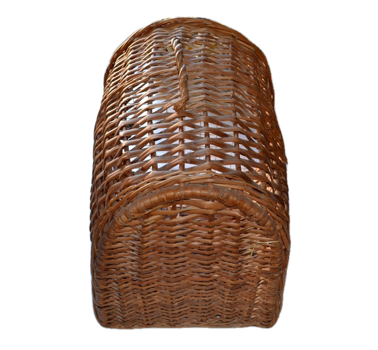 Large Vintage Wicker Cat Basket rear