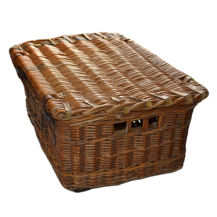 Antique Classic Car Travelling Wicker  Basket
