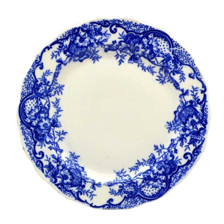 antique blue and white wild rose side plate