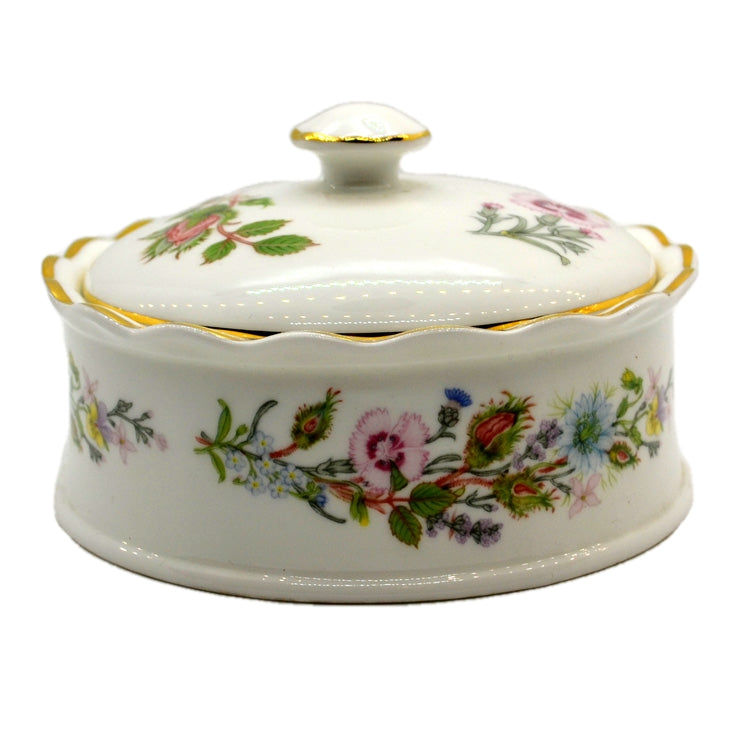 Aynsley Bone China Wild Tudor Lidded Trinket Dish