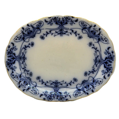 William A Adderley & Co Oxford Flow Blue and White China Platter