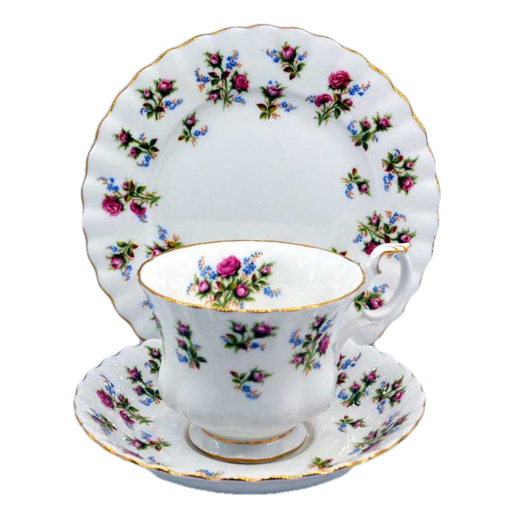Royal Albert Winsome Floral China Tea Cup trio