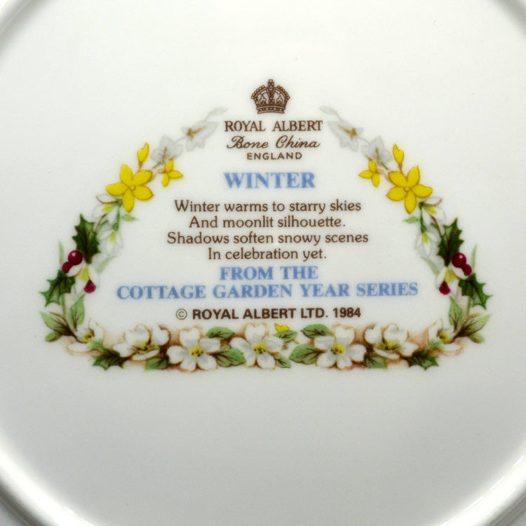 Royal Albert China Cottage Garden Year Series Winter Plate