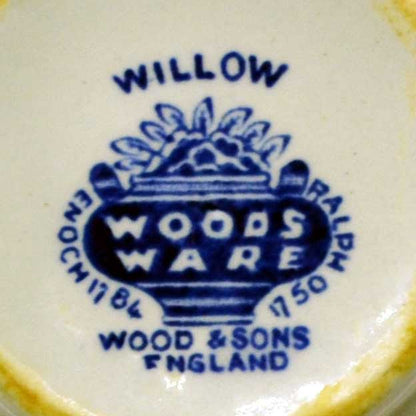 Woods Ware Blue and White china Willow milk jug