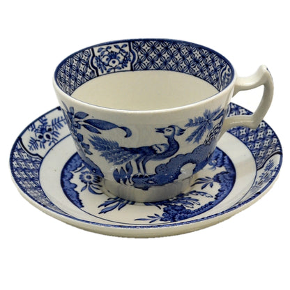 Wood & Sons Yuan Blue and White China Teacup and Saucer